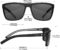 ZENOTTIC Polarized Sunglasses for Men Lightweight TR90 Frame UV400 Protection Square Sun Glasses