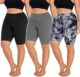 Introducing the Clasmix 3 Pack Plus Size Biker Shorts for Women (1X-4X): High-Waisted, Non-Transparent Workout Shorts with Super Soft Fabric, Perfect for Yoga in Black Color.