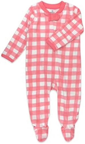 HonestBaby baby-girls Organic Cotton Footed Sleep & Play Pajamas