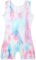EQSJIU Gymnastics Leotards with Shorts for Girls Unicorn Rainbow Balloon Flower Sparkly Gradient Colors Biketard 1-10 Years