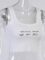 SansoiSan Women’s Letter Embroidery Camisole Sleeveless Square Neck Knitted Slim Cropped Tank Top