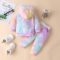 Newborn Infant Baby Girls Sweatshirts Tie Dye Sweatsuit Hoodies Tops Pants 2Pc Tracksuit Fall Winter Clothes Set