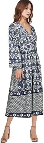 Tappkice Womens Camila Dunne Floral Printed Dress Daisy Jones Band Cosplay Costume Halloween Role Play Outfit