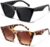 racico Trendy Cat Eye Sunglasses Women – 2 pack Vintage Oversized Cateye Style Square Sun Glasses Women Men