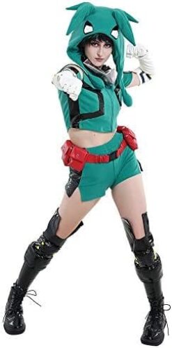 miccostumes Women’s Anime Cosplay Costume Sportswear with Plush Hat Moving Ears