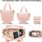 LONG VACATION Luggage Set 4 Piece Luggage Set ABS hardshell TSA Lock Spinner Wheels Luggage Carry on Suitcase (PINK, 6 piece set)