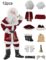 Santa Costume for Kids 12pcs Set Christmas Party Santa Claus Suit for Boys Red Deluxe Velvet Child Cosplay