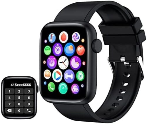 Smart Watch, 1.9″ Full Touch Screen Smart Watch for Android & iOS Phones with Heart Rate & Blood Oxygen Monitor, 123 Sport Modes，Voice Assistant, Fitness Smart Watch for Women Men