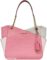 Michael Kors Jet Set Travel Large Chain Shoulder Tote Tea Rose Pink MK Signature Bundled Jet Set Travel Large Trifold Wallet Powder Blush Pink Saffiano