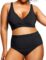 Holipick Two Piece Plus Size Swimsuits for Women High Waisted Bikini Tummy Control Bathing Suits Twist Front Swimwear