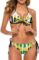 Jamaican Flag Halter Bikini Set,Women Girl Bra Swimsuits 2 Piece Triangle Briefs Sexy Lace Up Swimwear