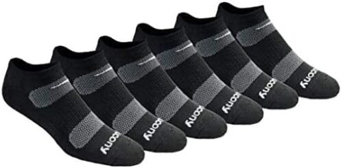 Saucony Men’s Multi-Pack Mesh Ventilating Comfort Fit Performance No-Show Socks
