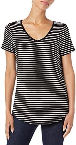 Amazon Essentials Women’s Relaxed-Fit Short-Sleeve V-Neck Tunic (Available in Plus Size), Multipacks