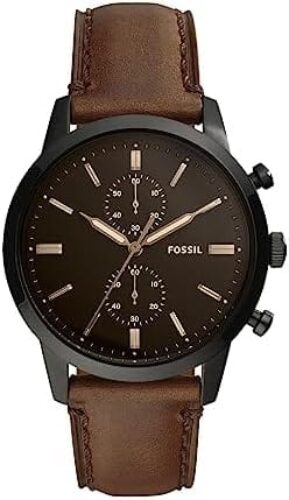 Fossil Townsman Men’s Watch with Chronograph Display and Genuine Leather Band