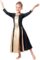 IBAKOM Little/Big Girls Metallic Gold Liturgical Praise Dance Dress Loose Fit Full Length Worship Tunic Circle Costume