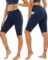 WHOUARE 4 Pack Biker Yoga Shorts with Pockets for Women,High Waisted Athletic Running Workout Gym Shorts Tummy Control