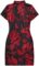 WDIRARA Women’s Plus Size Chinese Dragon Print Bodycon Cheongsam Split Mini Dress