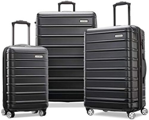 Samsonite Omni 2 Hardside Expandable Luggage with Spinner Wheels, 3-Piece Set (20/24/28), Midnight Black