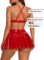 Avidlove Cosplay Lingerie for Women 4pack Leather Lingerie Set Latex Role Playing Costume Bunny Outfit with Chain and Skirt