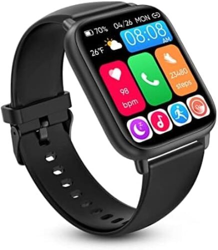 NiUFFiT Activity Fitness Tracker Smart Watches w/Bluetooth Call Dial&Answer, 2023 Smartwatch for Android iOS Phones w/HR Sp02 Sleep Monitor, 100+ Sports Modes, Voice Assistant Watches for Women Men