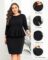 Pinup Fashion Womens Plus Size Peplum Dress 3/4 Sleeve Formal Work Business Knee Length Bodycon Pencil Dresses