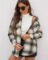 luvamia Plaid Jackets for Women Flannel Quilted Shacket Coats Oversized Button Down Shirts Jacket