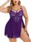 Avidlove Plus Size Lingerie Lace Babydoll Womens Strap Chemise Nightgown V Neck Nighty Mesh Sleepwear Side Slit Nightdress
