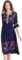 Shineflow Women’s Short Sleeve Mexican Embroidered Floral Pleated Midi A-line Cocktail Dress