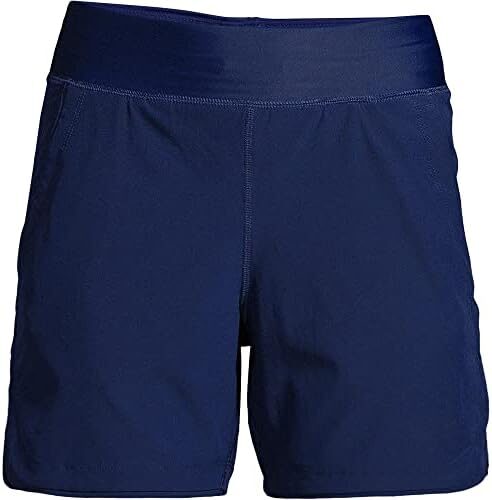Lands’ End Womens Comfort Waist 5in Swim Short Panty Deep Sea Navy Regular 14