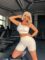 OQQ Workout Outfits for Women 2 Piece Ribbed One Shoulder High Waist Shorts With Sports Bra Exercise Set