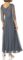 J Kara Women’s Petite 3/4 Sleeve V-Neck Beaded Top Long Gown