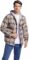 Derbars Men’s Cotton Plaid Shirts Jacket Fleece Lined Flannel Shirts Sherpa Button Down Jackets with Hood for Men
