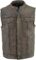 Milwaukee Leather MLM3513 Men’s Distressed Grey Dual Closure Open Neck Club Style Motorcycle Leather Vest