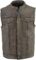Milwaukee Leather MLM3513 Men’s Distressed Grey Dual Closure Open Neck Club Style Motorcycle Leather Vest