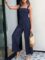 ANRABESS Women’s Casual Loose Sleeveless Tank Jumpsuits Square Collar Smocked Wide Leg Jumpsuit Rompers with Pockets