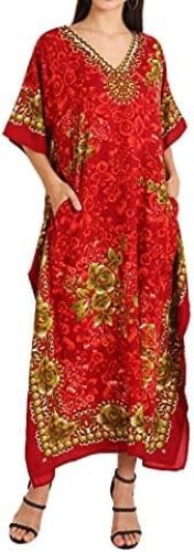 Miss Lavish London Women Kaftans Dresses, S-3XL, Regular to Plus Size