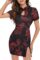 SOLY HUX Women’s Chinese Cheongsam Dragon Print Qipao Mini Bodycon Dress