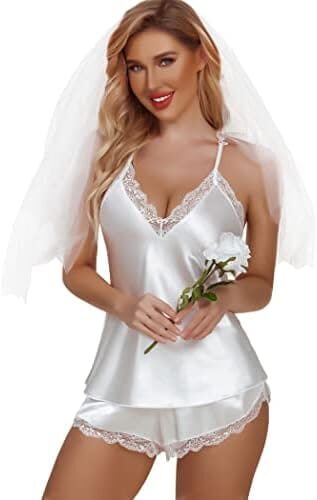 Avidlove Satin Pajamas Set Sleepwear Womens Sexy Lingerie Cami Shorts Set Nightwear S-XXL