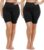 TNNZEET 2 Pack Plus Size High Waisted 8″ Biker Shorts for Women—Buttery Soft Black Yoga Shorts(2X, 3X, 4X)