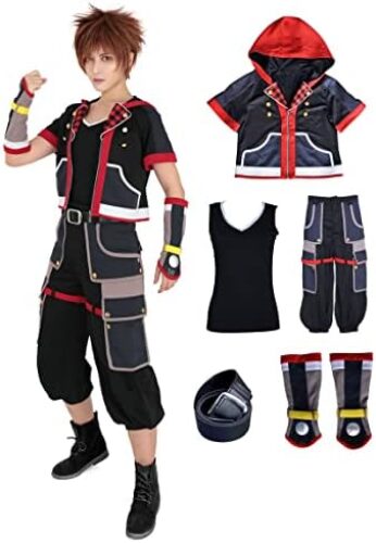 miccostumes Men’s Hearts Cosplay Costume Halloween Outfit Jacket Pants Belt