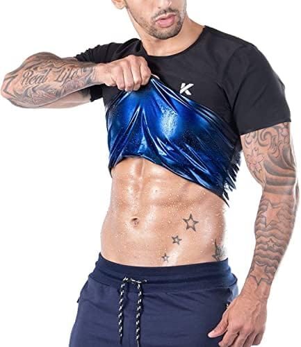Kewlioo Men’s Sauna Suit Shirt – Heat Trapping Sweat Compression Vest, Shapewear Top, Gym Exercise Versatile Shaper Jacket
