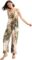 WDIRARA Women’s 3 pcs Sleepwear Leaf Print Cami and Pants Pajama Set with Robe