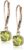 Amazon Collection 10k Gold Cushion Cut Gemstone Dangle Earrings for Women with Leverbacks