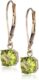 Amazon Collection 10k Gold Cushion Cut Gemstone Dangle Earrings for Women with Leverbacks