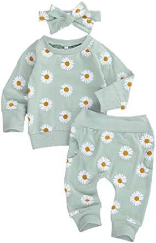 Newborn Infant Baby Girl Clothes Set Long Sleeve Sweatshirts Tops Pants Outfits Clothing Gifts 3 6 9 12 18 24 Months