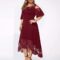 MOBCTG Plus Size Dresses for Women, Fashion Women’s Lace Stitching Ruffle Short-Sleeved Strapless Sheath Dress Women