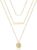 Turandoss Dainty Layered Choker Necklace, Handmade 14K Gold Plated Y Pendant Necklace Multilayer Bar Disc Necklace Adjustable Layering Choker Necklaces for Women