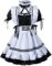 Anime French Maid Apron Lolita Fancy Dress Cosplay Costume Furry Cat Ear Gloves Socks Set(M)