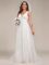 Ever-Pretty Women’s Maxi Sleeveless Double V-Neck Lace A-Line Ruched Tulle Wedding Dresses 0096A