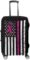 Travel Luggage Cover Suitcase Protector (Breast Cancer Awareness Ribbon American Flag Black)